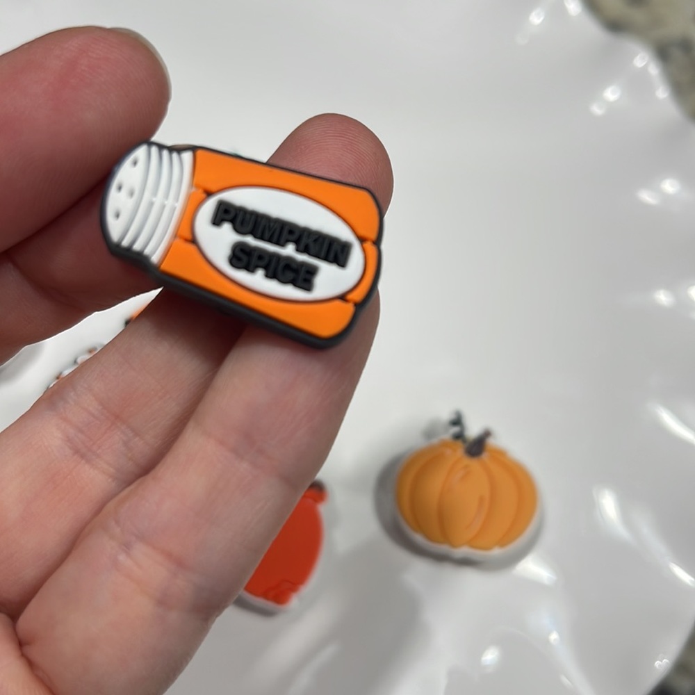 CROCS CHARMS JIBBITS 10 PIECE PUMPKIN SPICE HOLIDAY SET - Picture 4 of 5